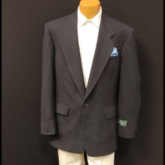 MEN'S HARVE BENARD NAVY SLIM FIT BLAZER 40L - Picture 1 of 6